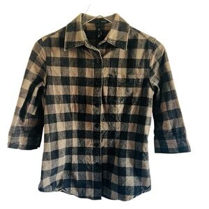 RVCA Plaid Flannel Button Front Shirt